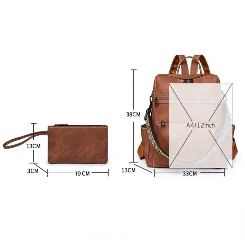 Bolsa Mochila Feminina de Couro Vegano com Alça