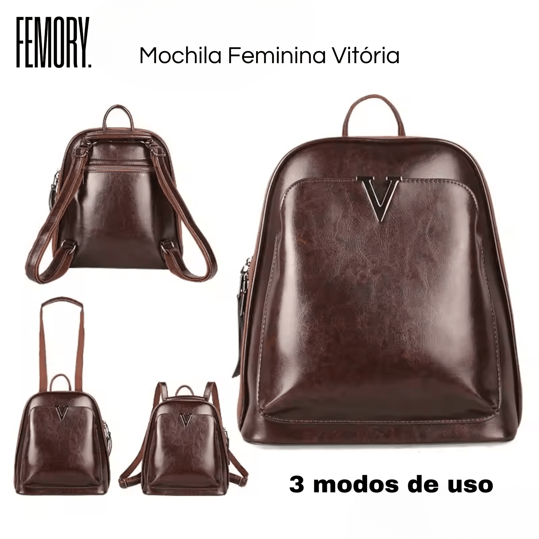 Mochila Feminina em Couro Genuíno Vitória