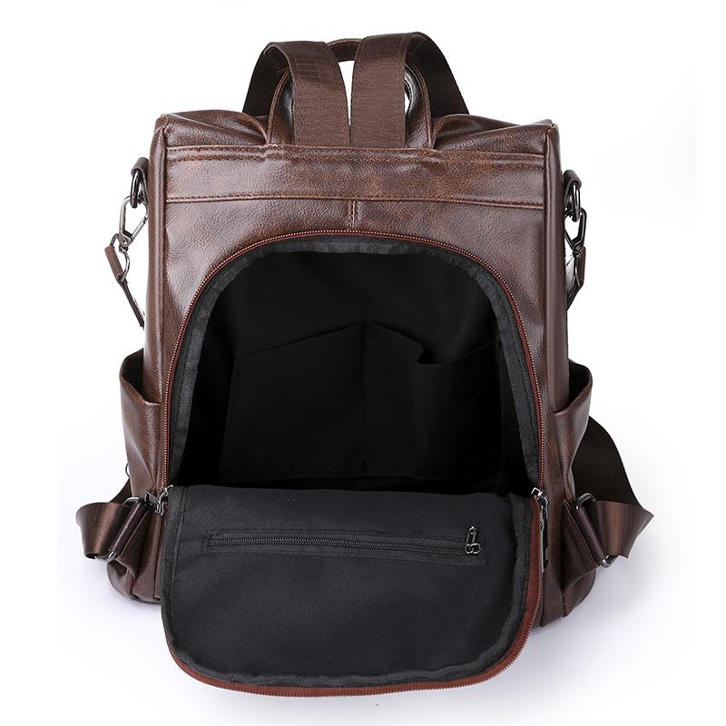Mochila Feminina em Couro Genuíno Thalia Compacta