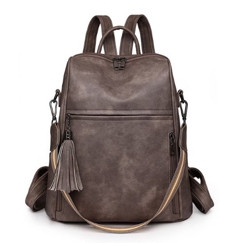 Mochila de Couro Feminina Larga Capacidade