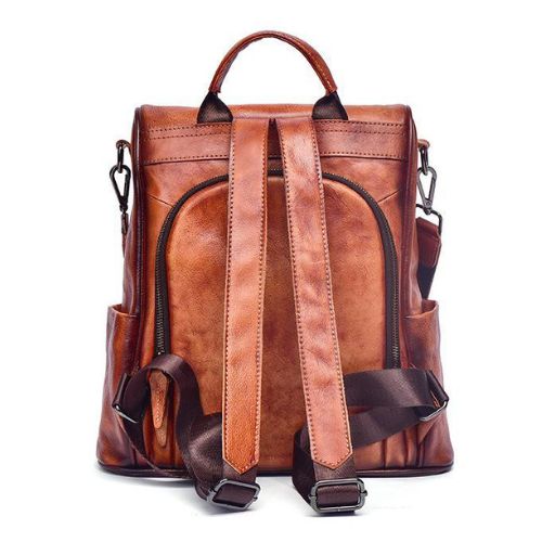 Mochila de Couro Feminina Retrô