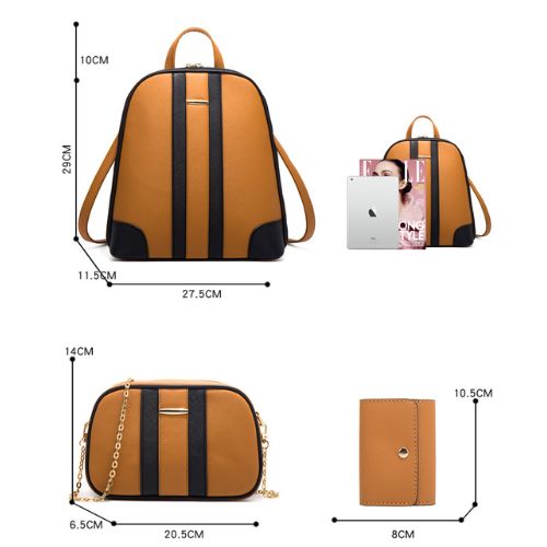 Mochila de Couro Feminina com 2 Bolsas