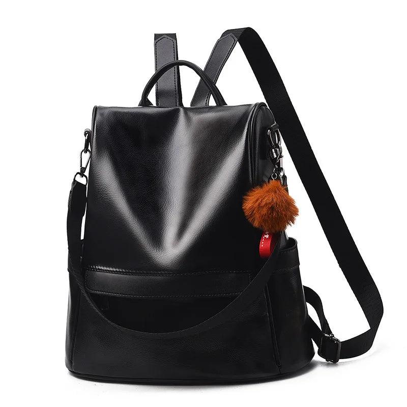 Mochila Feminina em Couro Genuíno Thalia Compacta