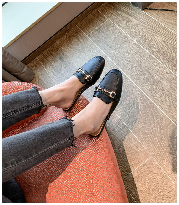 Mocassim Feminino Mule de Couro