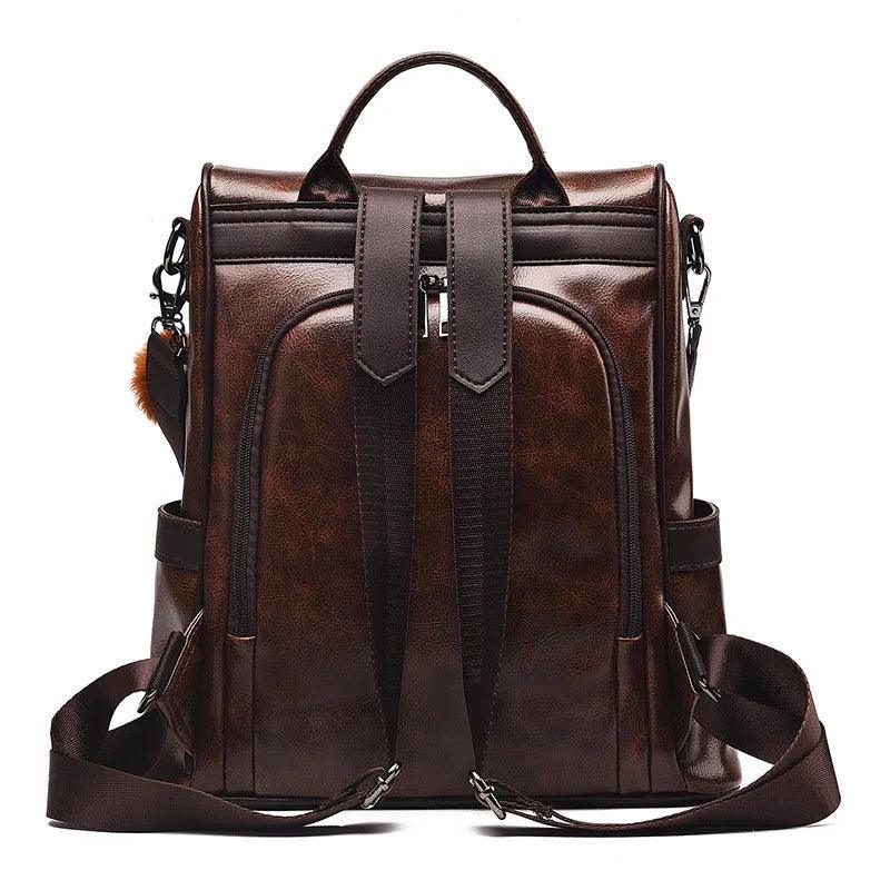Mochila Feminina em Couro Genuíno Thalia Compacta