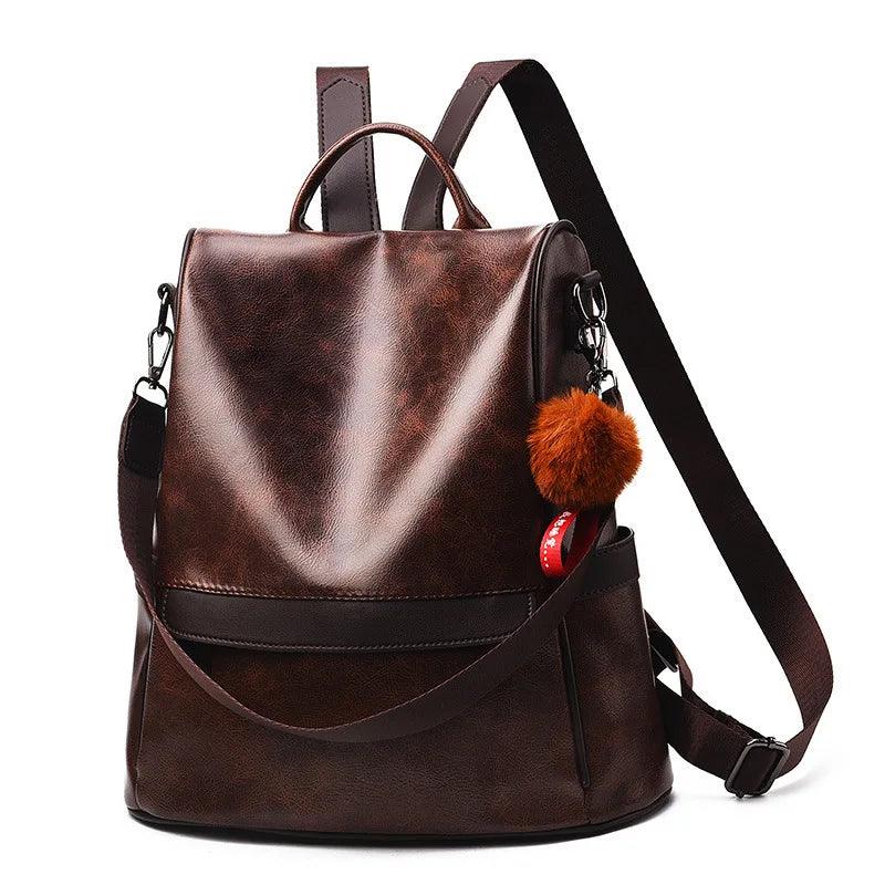 Mochila Feminina em Couro Genuíno Thalia Compacta