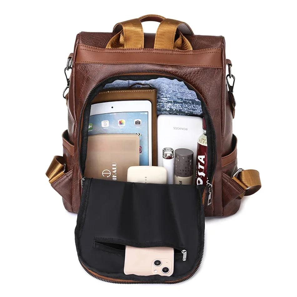 Mochila Feminina em Couro Genuíno Lior