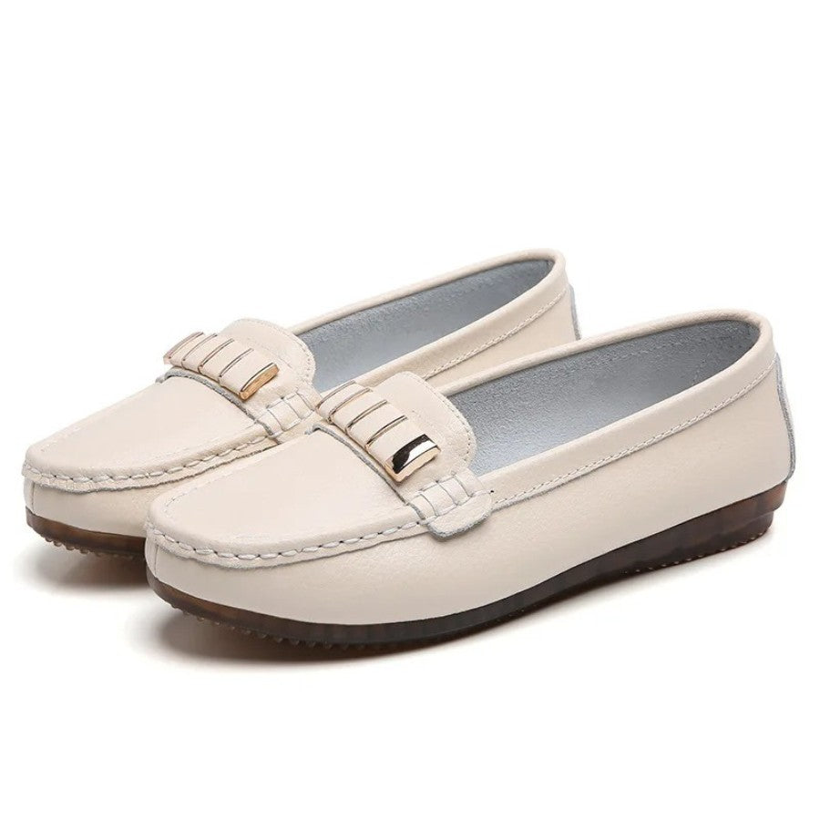 Mocassim Feminino de Couro Genuíno