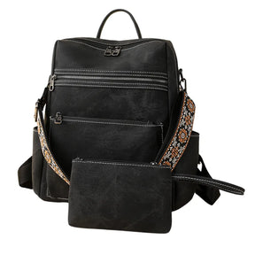 Bolsa Mochila Feminina de Couro Vegano com Alça