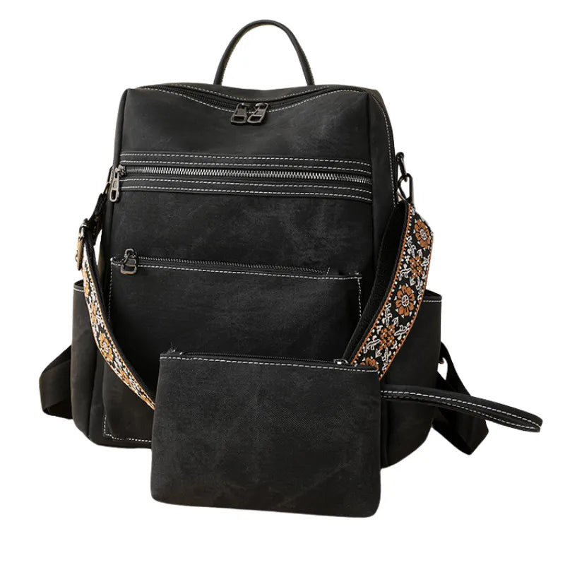 Bolsa Mochila Feminina de Couro Vegano com Alça