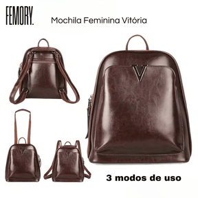 Mochila Feminina em Couro Genuíno Vitória