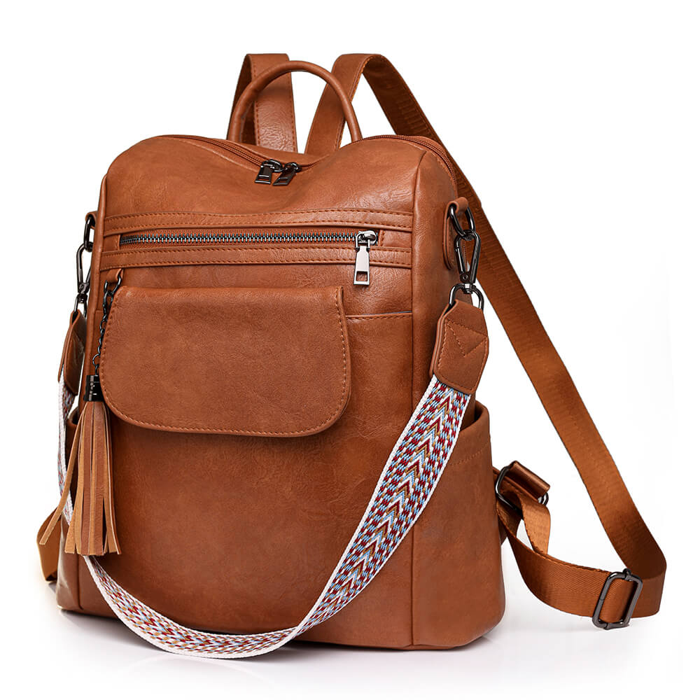 Mochila Feminina em Couro Genuíno Léa Compacta