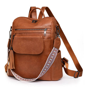 Mochila Feminina em Couro Genuíno Léa Compacta