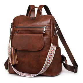 Mochila Feminina em Couro Genuíno Léa Compacta