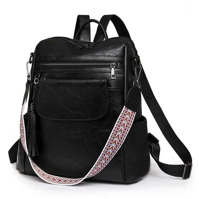 Mochila Feminina em Couro Genuíno Léa Compacta