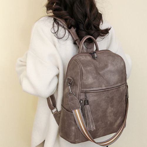 Mochila de Couro Feminina Larga Capacidade