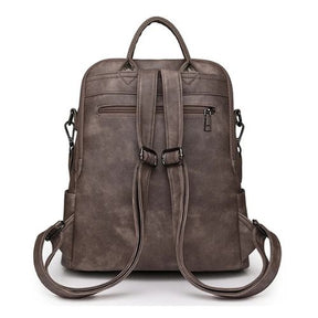 Mochila de Couro Feminina Larga Capacidade