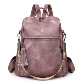 Mochila de Couro Feminina Larga Capacidade