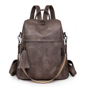 Mochila de Couro Feminina Larga Capacidade