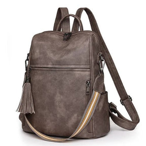 Mochila de Couro Feminina Larga Capacidade