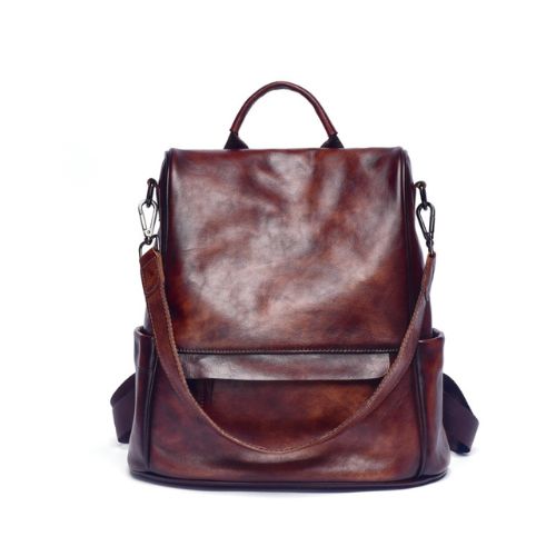 Mochila de Couro Feminina Retrô