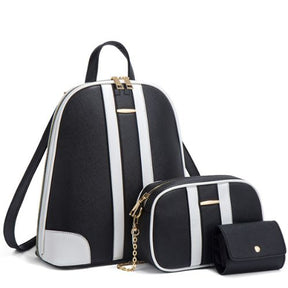 Mochila de Couro Feminina com 2 Bolsas