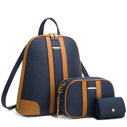 Mochila de Couro Feminina com 2 Bolsas