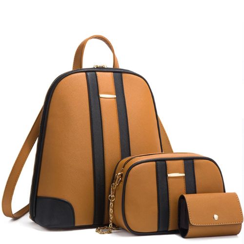 Mochila de Couro Feminina com 2 Bolsas