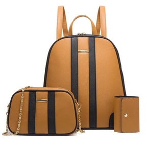 Mochila de Couro Feminina com 2 Bolsas