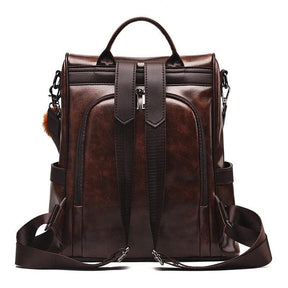 Mochila Feminina em Couro Genuíno Thalia Compacta