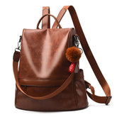 Mochila Feminina em Couro Genuíno Thalia Compacta
