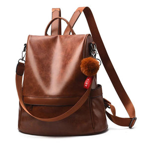 Mochila Feminina em Couro Genuíno Thalia Compacta