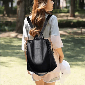 Mochila Feminina Anti Furto em Couro Legítimo - Ju